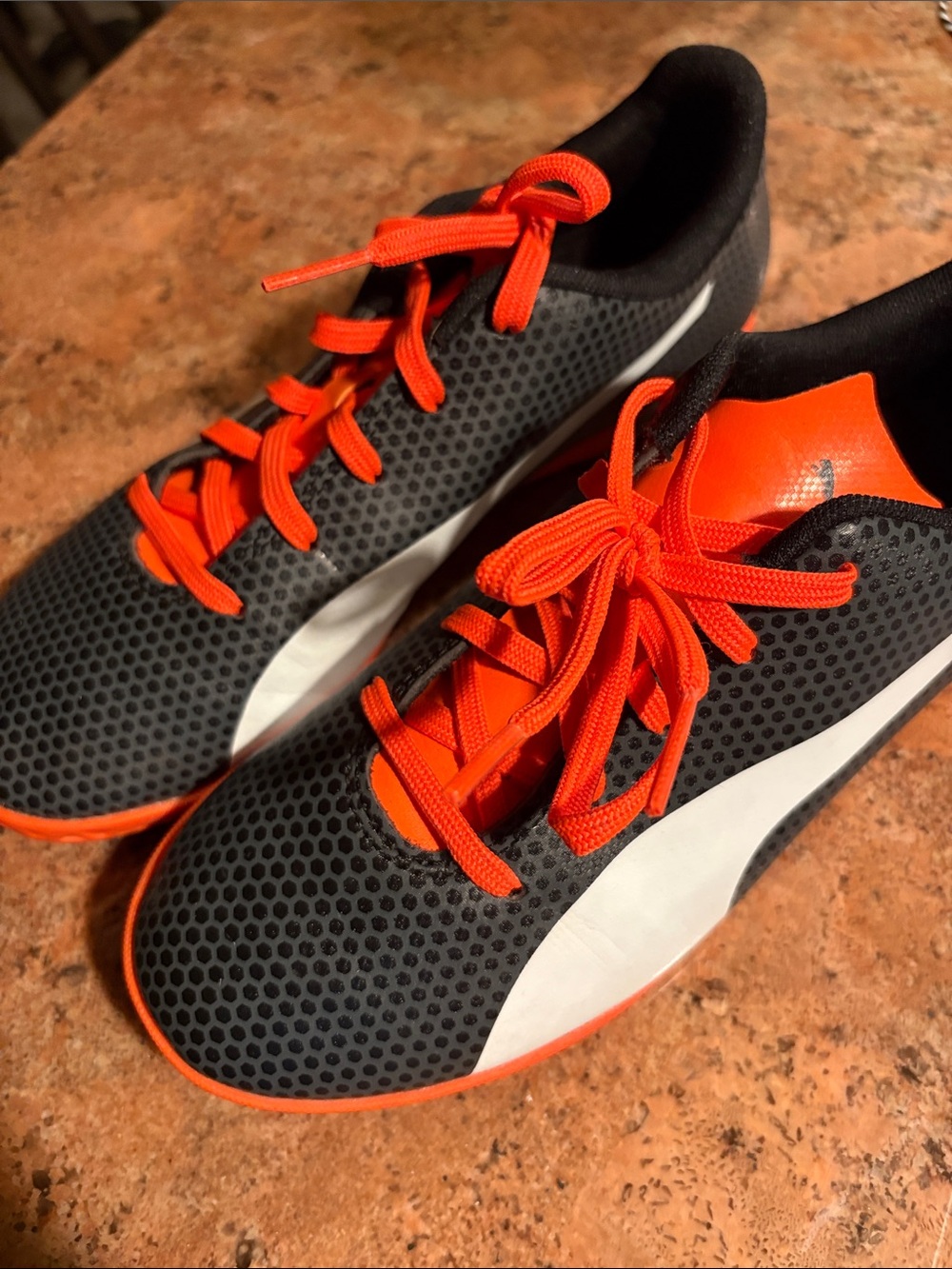 Puma Kids Black and Orange Sneakers